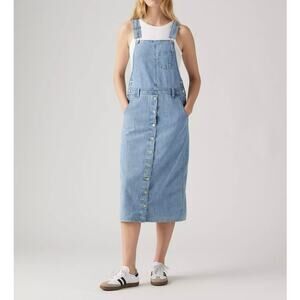 NWT Levi's Tico Jumper Denim Utility Midi Dress A-Line Medium Wash Size XS
